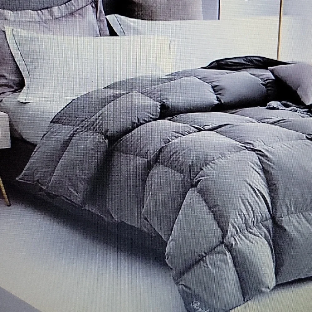 Royoliving Gray premium waterfowl feather down comforter Twin All Season…New
